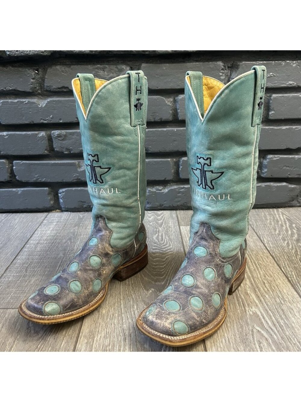 Tin Haul Holey Moly Square Toe Western Cowboy Boots Womens 6.5